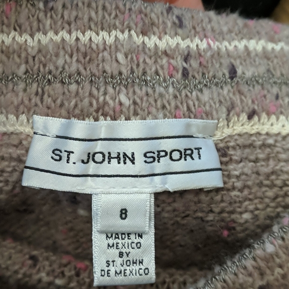 *Sold*ST. JOHN SPORT Cashmere Blend Fringe Midi Skirt - Picture 6 of 7